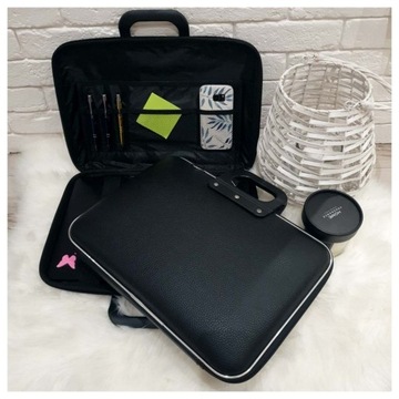 ЧЕРНАЯ КОЖАНАЯ СУМКА ДЛЯ НОУТБУКА 15 ДЮЙМОВ