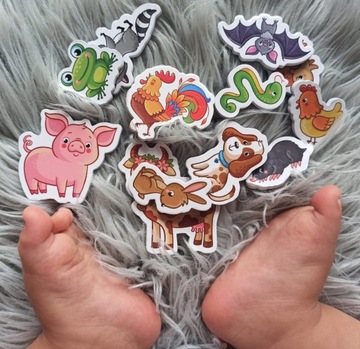 МАГНИТЫ НА ХОЛОДИЛЬНИК ДЛЯ ДЕТЕЙ РАЗВИВАЮЩИЙ НАБОР ЗВЕРИ ПОДАРОК ​​30 ШТ.