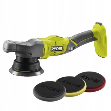 АККУМУЛЯТОРНАЯ ПОЛИРОВАЛЬНАЯ МАШИНА RYOBI 18В РЕГУЛИРОВКА R18P-0 125MM КОЛЕБАНИЯ + 3 ПАДА