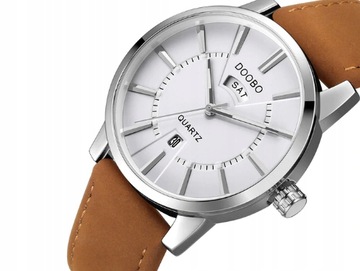 męski zegarek solidny wzór - D017 brown white