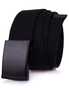 Bawełniany Pasek 4cm Parciany Jeans Czarny