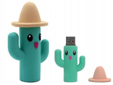 PENDRIVE USB SZYBKI FLASH DRIVE ULTRA PAMIĘĆ ZAWIESZKA PREZENT KAKTUS 64GB