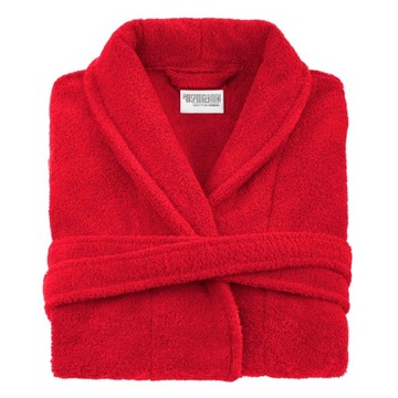 DAMSKI SZLAFROK BAWEŁNIANY HOTELOWY CZERWONY XS