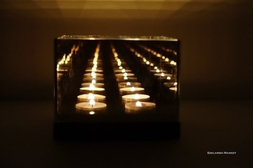 3D Подсвечник - волшебный, гламурный - четверной коричневый