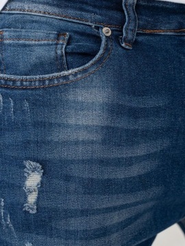 SPODNIE JEANSOWE MĘSKIE Z Uszkodzeniami MODNE Skinny Niebieskie i8 Denim 36