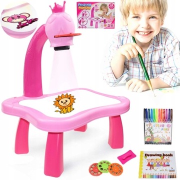 ПРОЕКТОР ПРОЕКТОРНАЯ ДОСКА СТОЛ ДЛЯ ОБУЧЕНИЯ РИСОВАНИЮ 24 СЛАЙДА БЕСПЛАТНЫЕ МАРКЕРЫ