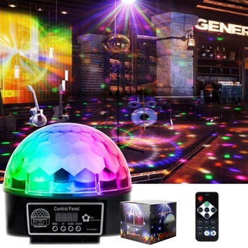 Projektor dyskotekowy kula disco reflektor LED RGB