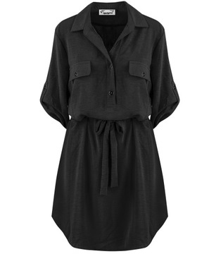 Sukienka szmizjerka tunika midi plus size Elegancka Letnia MARIBEL 46