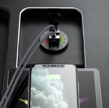 ЗАРЯДНОЕ УСТРОЙСТВО С ДВОЙНЫМ USB-ПОРТОМ QC4.8A ВОЛЬТМЕТР