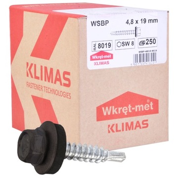 WKRĘTY FARMERSKIE RAL 8019 FARMERY 4,8X19MM 250SZT