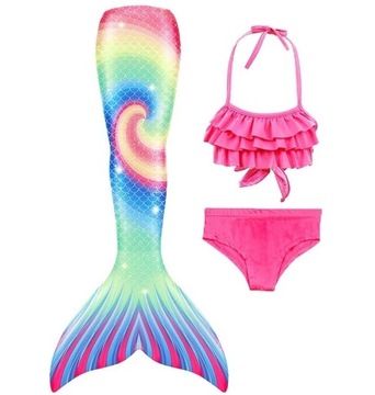 ХВОСТ РУСАЛОЧКИ КУПАЛЬНИК РУСАЛОЧКИ КОСТЮМ РУСАЛКИ 5В1 146/152 СМ