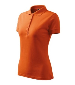 KOSZULKA PIQUE POLO DAMSKA MALFINI 210 BAWEŁNIANA T-SHIRT pomarańcz S