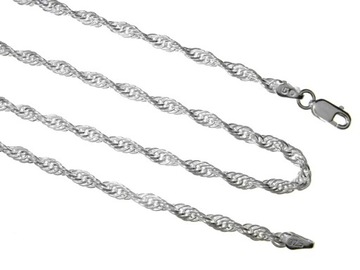 Srebrny łańcuszek singapur 45 cm - skręcany- srebro pr 925