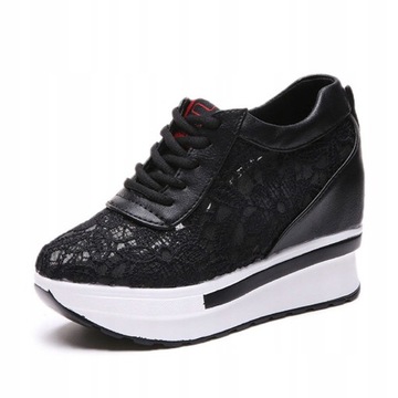 BIALY BOTKI SNEAKERSY NA KOTURNIE SPORTOWE R.39