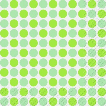 Serwetki 33 x 33 cm 20 szt., Zielone kropki