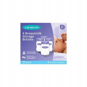 Butelki do przechowywania pokarmu Lansinoh 4x160ml