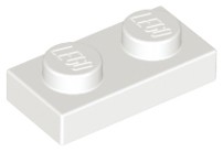 LEGO PŁYTKA 3023 1x2 biała NOWA (6g) 16 szt.