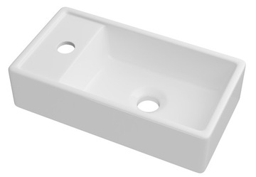 UMYWALKA NABLATOWA BIAŁA CERAMICZNA PROSTOKĄTNA MAŁA DO ŁAZIENKI ASPRA
