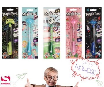 Długopis MAGIC PEN bezbarwny Niewidzialny WZORY