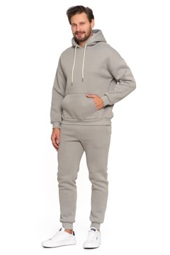 МУЖСКАЯ ХЛОПКОВАЯ СВИТШОТА С КАПЮШОНОМ, ГЛАДКАЯ, СЕРАЯ M