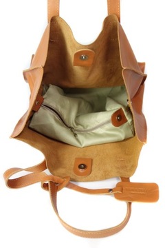 Сумка-шоппер из итальянской кожи Vera Pelle A4 Camel