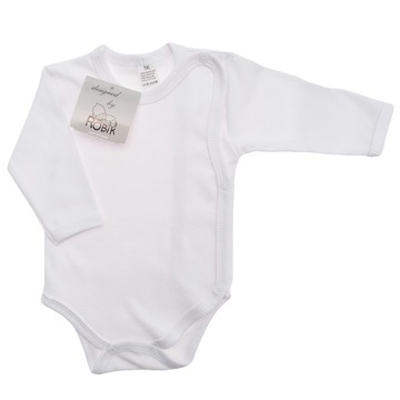 Белый БОДИ КОНВЕРТ размер 62 с длинным рукавом РОБИК