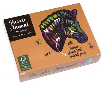 PUZZLE ANIMAL W KSZTAŁCIE ZWIERZĄT - ZEBRA