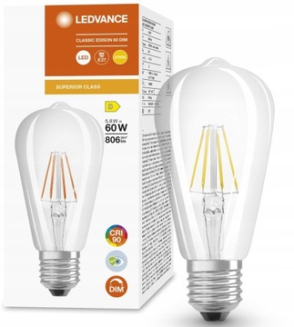Ledvance żarówka LED SUPERIOR 5,8W 2700K E27 DIM