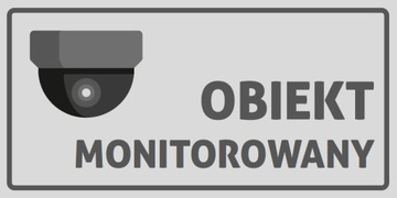 Naklejka OBIEKT MONITOROWANY monitoring 20x10 cm