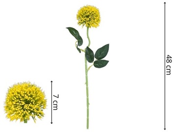 CZOSNEK SZTUCZNE KWIATY GAŁĄZKA DO STROIKÓW 48 cm LIŚCIE WIELKANOC ŻÓŁTY