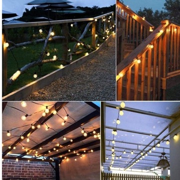 СОЛНЕЧНАЯ САДОВАЯ ГИРЛЯНДИЯ, 20 СВЕТОДИОДНЫХ ШАРИКОВ, САДОВАЯ ЛАМПА