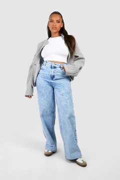 SZEROKIE WYSOKI STAN PLUS SIZE 3XL IC47205 *BOOHOO SPODNIE JEANSY PROSTE