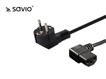 Kabel zasilający IEC C13 kątowy 1,8m Savio