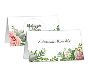 СВАДЕБНЫЕ ВИЗИТКИ НА СТОЛ, цветы