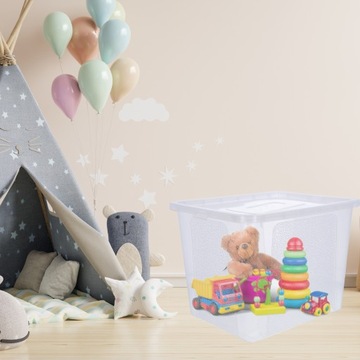 ПЛАСТИКОВЫЙ КОНТЕЙНЕР с крышкой, большой закрывающийся ящик, органайзер для игрушек, 30 л.