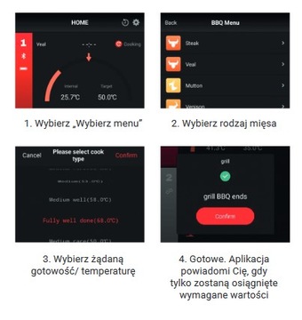 Bezprzewodowa Smart Sonda Temperatury TESLA Cook BBQ100