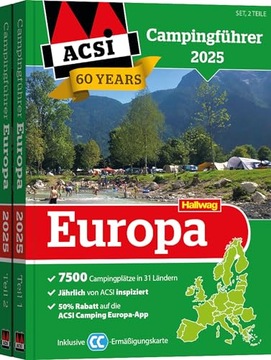 ACSI Campingführer Europa 2025: Bestehend aus 2 Banden inkl. ACSI