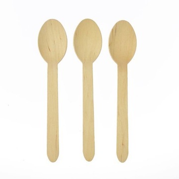 Łyżki drewniane gładkie 16cm 8szt