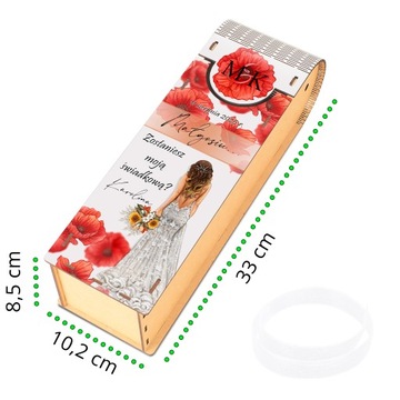 PROŚBA O ŚWIADKOWANIE DLA ŚWIADKOWEJ ZAPROSZENIE BOX SKRZYNKA NA WINO