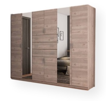 Szafa z lustrem otwierana 225 cm + 3 szuflady