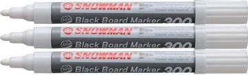Marker kredowy BIAŁY pisak zmazywalny flamaster Snowman 2-5mm do tablic x 3