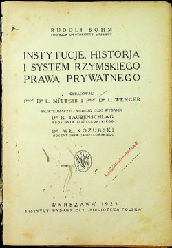 Instytucje historja i system rzymskiego prawa