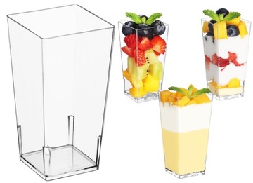 Pojemnik kubeczek PIRAMIDA na desery przekąski fingerfood 85ml 40szt