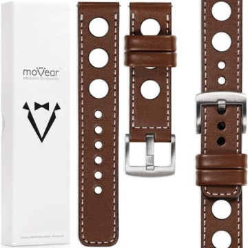 Kožený řemínek pro Garmin Vivoactive 4 Venu 3 2 22 mm elegantní Movear