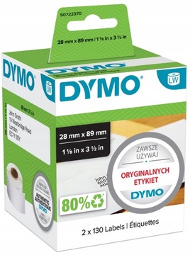 DYMO LW Etykiety adresowe 28x89mm 260szt białe