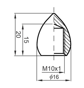 mosiężna nakrętka m10x1 łezka nakrętka mosiądz do rurek M10x1 lampki loft