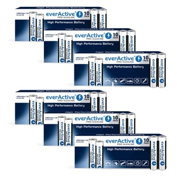 60x Baterie alk. LR03 AAA everActive PRO kartonik