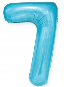 BALON FOLIOWY NIEBIESKI dekoracja CYFRA 7 HEL 100c