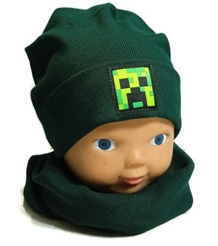komplet MINECRAFT* CZAPKA KOMIN * bawełna * 54/58