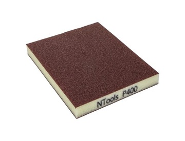 Gąbka ścierna dwustronna P400 120x100x13mm 1szt. NTools